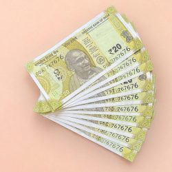 Rs 20 India Banknote Triple Number 10 Note Set Number 767676 Gem Unc Very Unique and Rare