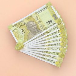 Rs 20 India Banknote Triple Number 10 Note Set Number 787878 Gem Unc Very Unique and Rare