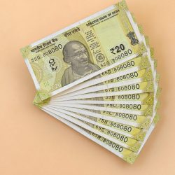 Rs 20 India Banknote Triple Number 10 Note Set Number 808080 Gem Unc Very Unique and Rare