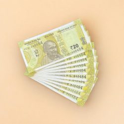 Rs 20 India Banknote Triple Number 10 Note Set Number 848484 Gem Unc Very Unique and Rare