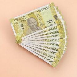 Rs 20 India Banknote Triple Number 10 Note Set Number 858585 Gem Unc Very Unique and Rare