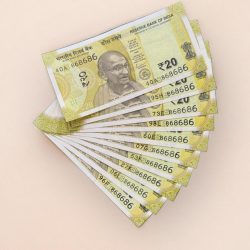 Rs 20 India Banknote Triple Number 10 Note Set Number 868686 Gem Unc Very Unique and Rare