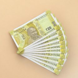 Rs 20 India Banknote Triple Number 10 Note Set Number 949494 Gem Unc Very Unique and Rare