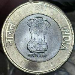 Alternative view of Ten Rs Rare Coin 2022 Rain Drop Calcutta Mint Unc Condition Unlisted Coin