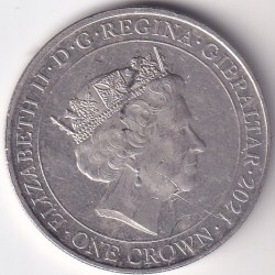 Alternative view of Gibraltar One Crown Copper Nickel Coin #8