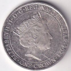 Alternative view of Gibraltar One Crown Copper Nickel Coin #9