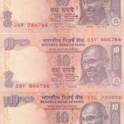 D Subbarao 786786 786000 & 000786 Three Super Fancy Number Unc Set Rare