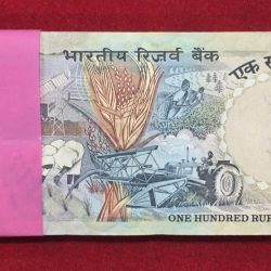 Alternative view of 100 RUPEES KOBART BLUE GOVERNOR R.N.MALHOTRA UNC SERIAL PACKET VERY RARE