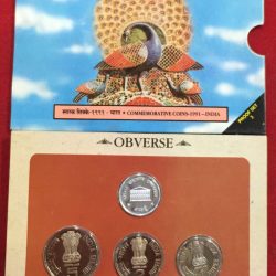 Alternative view of 1991 India Tourism year ( proof set)Mumbai mint 3 coin set