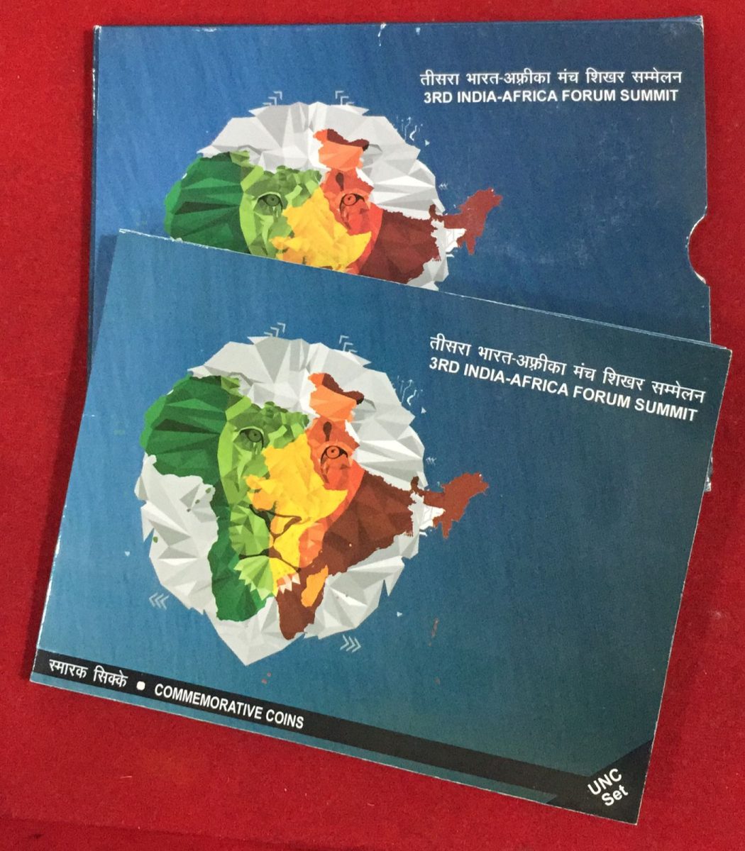3rd India- Africa forum Summit ( Unc 2 Coins set) kolkatta mint