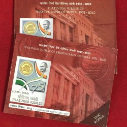 Platinum Jubilee Of Reserve Bank Of India ( Unc 2 Coins set) Hydrabad mint