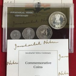 1989, Jawaharlal Nehru Birth Centenary, UNC set of 4 Coins Set