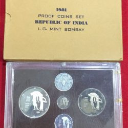 Alternative view of 1981 World Food Day (4 Coins Proof Set) Coin Bombay Mint Ishu Set With card and Box