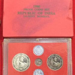 Alternative view of 1980 Rural Woman Advancement (Proof 4 Coins Set) with box Bombay mint Rare set