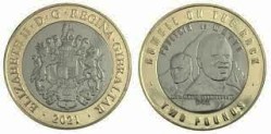 Gibraltar, 2 Pounds, 2021, Rumble on the Rock, Gibraltar 2021, KM #1829, Bimetal, UNC Condition.