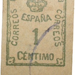 Old Postal Stamp of Spain 10 Centimo White-Green Colour - Used Condition as per Image.