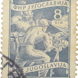 Old Postal Stamp of Yugoslavia - 8 Dinar Blue Colour - Used Condition as per Image.