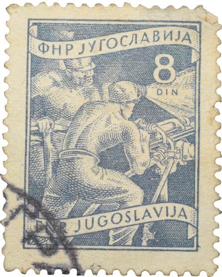 Old Postal Stamp of Yugoslavia - 8 Dinar Blue Colour - Used Condition as per Image.