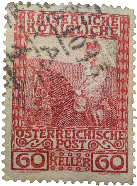 Old Postal Stamp of Austria - 60 Heller Red Colour - Used Condition as per Image.