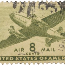 Old Postal Stamp of USA - Airmail 8 Cents Green Colour - Used Condition as per Image.