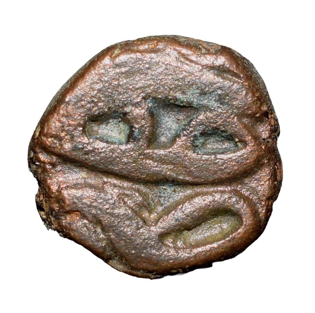 Copper 1/8 Dam(Damri) of Akbar(AD 1556-1605) Harat Dehli Mint Dated AH978 KM10 Ext. Rare