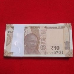 10 RUPEE PACKET ENDING 786 GEM UNC SERIAL NO. 243701