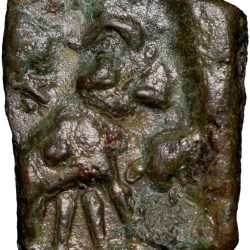Copper Coin of Pre-Satavahana (2nd Cen. BC) from Vidarbha(Akola) with Elephant facing to Right/Armed Wheel