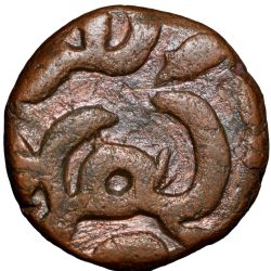 Copper 1/2 Paisa of Maratha Confederacy - INO Shah Alam II (AD 1759-1806) Ravishnagar Sagar Mint Anonymous Type