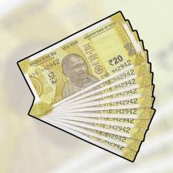 RS 20 INDIA BANK NOTE SEMI FANCY 10 NOTE SAME NUMBER SETS 942942 UNIQUE AND RARE