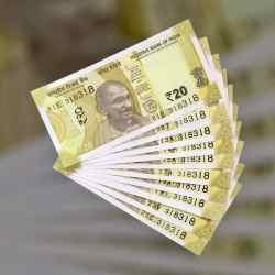 RS 20 INDIA BANK NOTE SEMI FANCY 10 NOTE SAME NUMBER SETS 318318 UNIQUE AND RARE