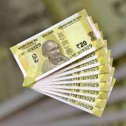 RS 20 INDIA BANK NOTE SEMI FANCY 10 NOTE SAME NUMBER SETS 329329 UNIQUE AND RARE