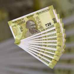 RS 20 INDIA BANK NOTE SEMI FANCY 10 NOTE SAME NUMBER SETS 355355 UNIQUE AND RARE