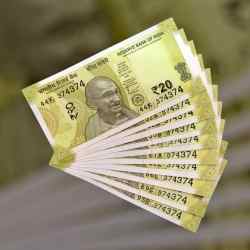 RS 20 INDIA BANK NOTE SEMI FANCY 10 NOTE SAME NUMBER SETS 374374 UNIQUE AND RARE