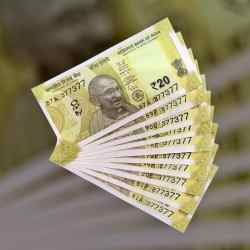 RS 20 INDIA BANK NOTE SEMI FANCY 10 NOTE SAME NUMBER SETS 377377 UNIQUE AND RARE