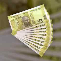 RS 20 INDIA BANK NOTE SEMI FANCY 10 NOTE SAME NUMBER SETS 380380 UNIQUE AND RARE