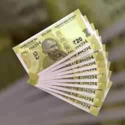 RS 20 INDIA BANK NOTE SEMI FANCY 10 NOTE SAME NUMBER SETS 394394 UNIQUE AND RARE