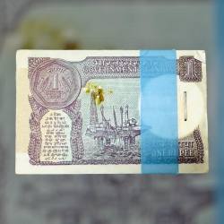 Alternative view of Re 1 INDIA BANKNOTE SERIAL BUNDLE Signed by PRATAP KISHAN KAUL Inset PLAIN Year 1985 UNIQUE AND RARE