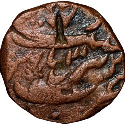 Alternative view of Copper Paisa of Mahadji Rao Sindhiya (AD 1761-1794) of Gwalior State of Burhanpur Mint KM36 C/s