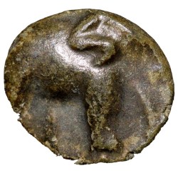 Copper Coin of Satavahan Dynasty (1st Cen. BC) from Marathwada Region Elephant/Ujjaini Beautiful Grade