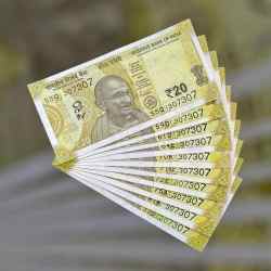 RS 20 INDIA BANK NOTE SEMI FANCY 10 NOTE SAME NUMBER SETS 307307 UNIQUE AND RARE