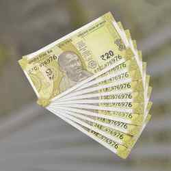 RS 20 INDIA BANK NOTE SEMI FANCY 10 NOTE SAME NUMBER SETS 976976 UNIQUE AND RARE