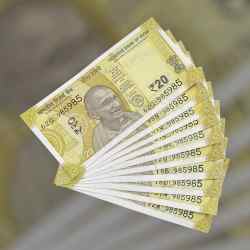 RS 20 INDIA BANK NOTE SEMI FANCY 10 NOTE SAME NUMBER SETS 985985 UNIQUE AND RARE