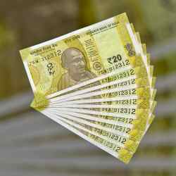 RS 20 INDIA BANK NOTE SEMI FANCY 10 NOTE SAME NUMBER SETS 312312 UNIQUE AND RARE