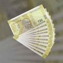RS 20 INDIA BANK NOTE SEMI FANCY 10 NOTE SAME NUMBER SETS 998998 UNIQUE AND RARE