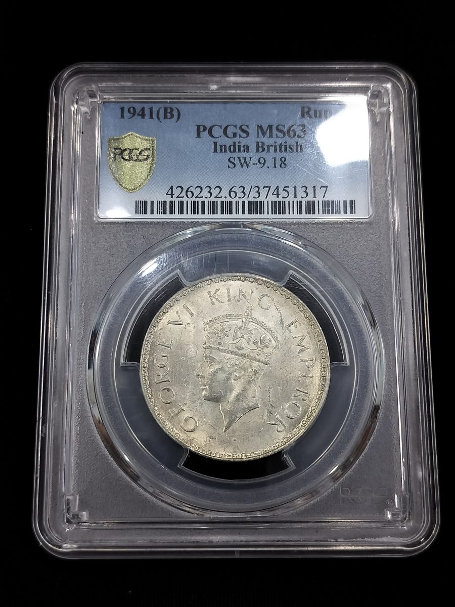 1 RUPEE 1941 GEORGE VI KING EMPEROR PCGS MS63 - Image 2