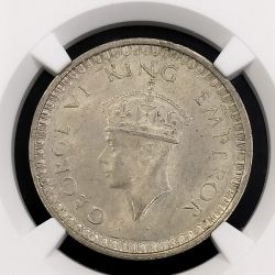 Alternative view of 1 RUPEE 1942 GEORGE VI KING EMPEROR 1942 NGC MS63