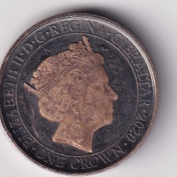 Alternative view of United Kingdom › Gibraltar 1 Crown 2020 - Elizabeth II Sir Winston Churchill; Blood, Toil, Tears and Sweat Commemorative issue (Weight 28.28 g) RARE COIN #0010