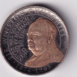 United Kingdom › Gibraltar 1 Crown 2020 - Elizabeth II Sir Winston Churchill; Blood, Toil, Tears and Sweat Commemorative issue (Weight 28.28 g) RARE COIN #0010