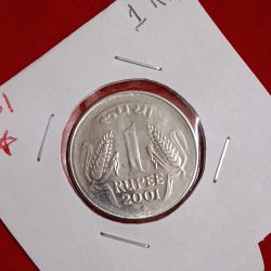 One Rs Scare Coin FSS 2001 Year Hyderabad Mint Unc Condition