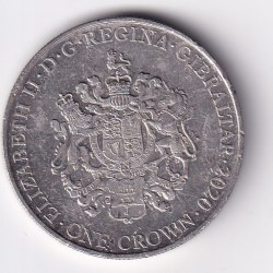 Alternative view of United Kingdom, Gibraltar 1 Crown 2020 Daily Express Commemorative issue Rare Coloured Coin #M-45